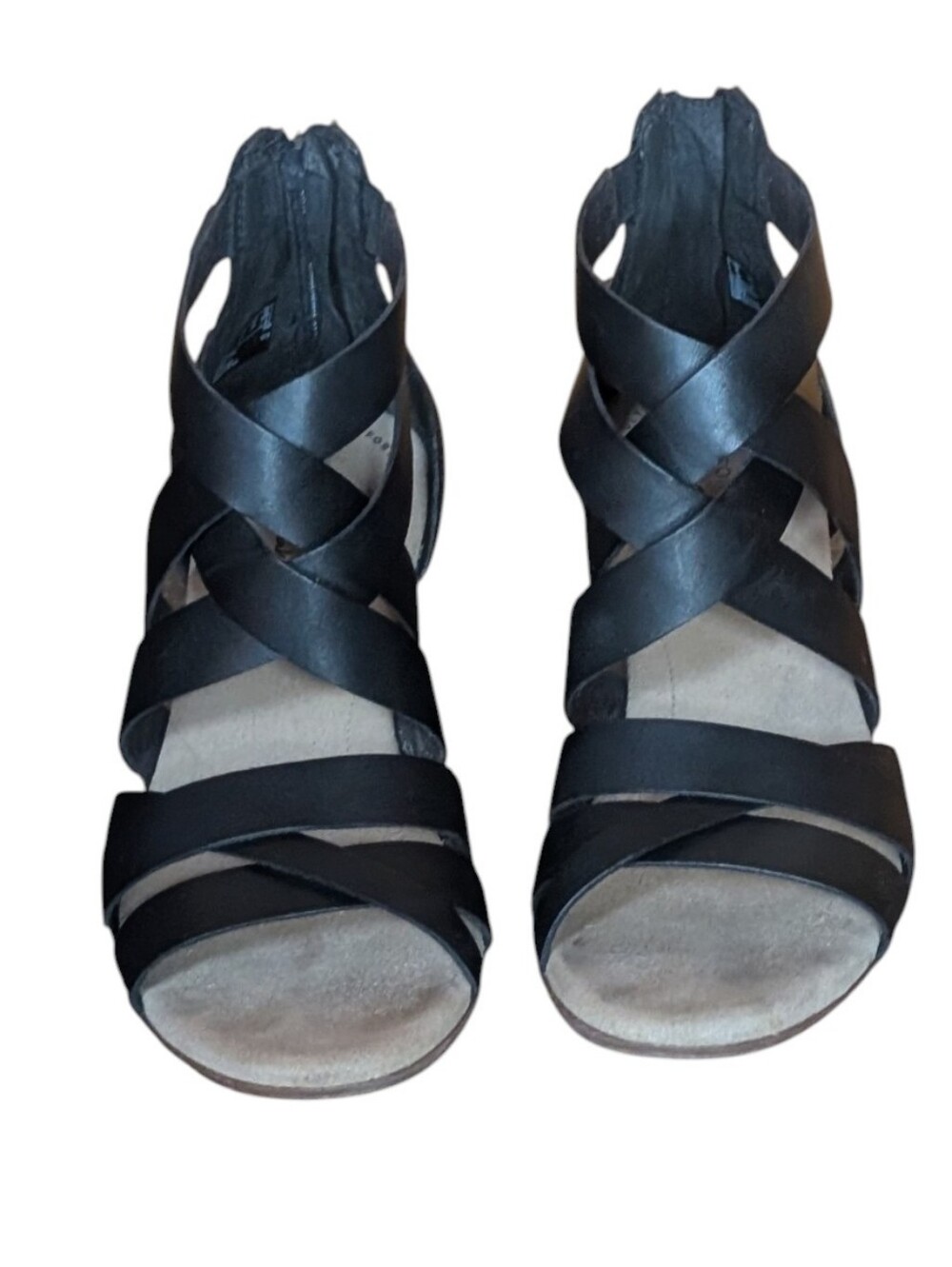 Clarks Collection Valarie Dream Strappy Black Leather Sandals - Picture 4 of 7